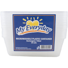 MY EVERYDAY MICROWAVABLE CONTAINER RECTANGLE 30/10/750ML