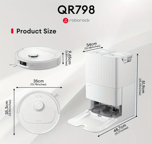 Roborock QR 798 Robot Vacuum 10, 000 Pa Suction Mop Self-Washing & Drying