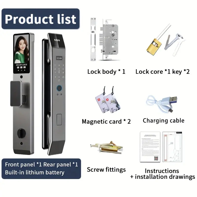 XSDTS Fully Automatic Smart Lock with Tuya Active Intercom